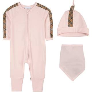 Burberry Kids Baby onesie, bib and hat set - blue - M 12