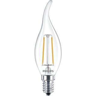 Philips Corepro LED Kerte E14 Bøjet Tip filament klar 2W 250lm - 827 ekstra varm hvid | erstatter 25W