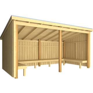 PLUS Nordic bålhytte type 1B, inkl. tagpap/alulister, natur/nåletræ, 9,5 m²