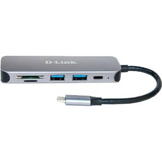 D-Link DUB-2325 - hub - with card reader - 5 ports USB hub - 5 ports - Grå