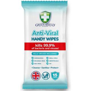 Green Shield Anti Viral Handy-Wipes - 15 stk.