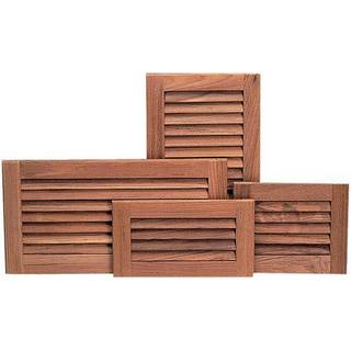 Ventilgitter i teak Roca, 235 x 190 mm (ydremål) / 160 x 205 mm (indbygningsmål)