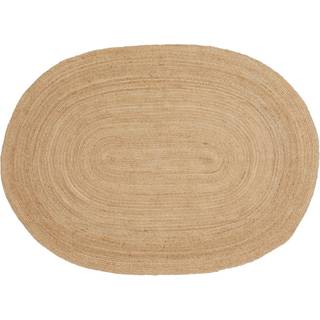 Bombay tæppe, flettet jute, natur, oval, 140 x 200 cm