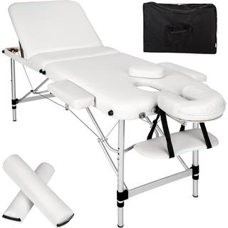 Massagebriks med 3 zoner, 5 cm polstring og taske - hvid