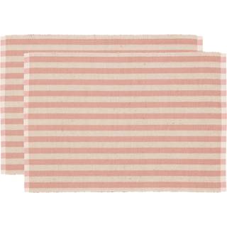 Statement Stripe Dækkeserviet 2 stk. fra Södahl - Rose farve - 50% Bomuld/50% Jute