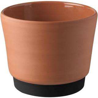 KNABSTRUP Urtepotteskjuler 14,8 cm - terracotta/sort