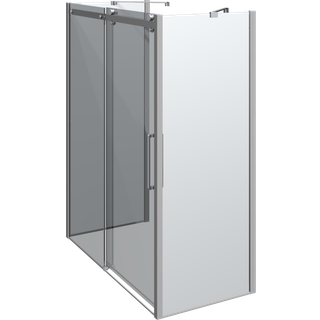 Scanbad Skydedør M/2 Sidepanel Deluxe 1600*800mm Krom/klar
