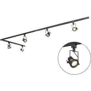 Industriel skinnesystem sort med 5 spots 1-faset - Suplux