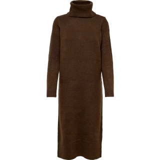 Brandie Roll Neck Dress - Chicory Coffee - Dame - S - ONLY