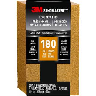 3M Sandblaster Dual Angle Bare overflader Slibesvamp 180 Grit til våd eller tør brug Professionel kvalitet Foam holder sin form til varig brug pr
