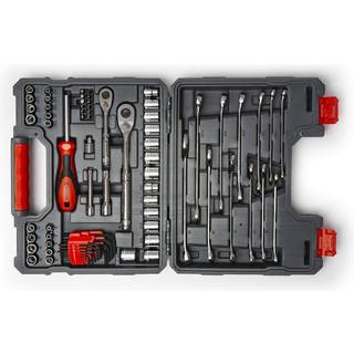 Halvmån 70 stykke 1/4 """" & 3/8 """" Drive 6 & 12 Point Standard SAE/Metric Mechanics Tool Set - CTK70C