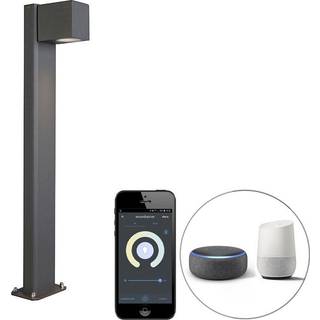 Smart stående udendørslampe antracit 65 cm IP44 inkl. Wifi GU10 - Baleno