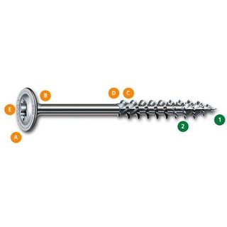 SPAX 0251010802805 Træskrue 8 mm, bakkehoved, wirox 8 x 280 mm, pakke med 50