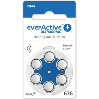 EverActive Ultrasonic 675/PR44 Høreapparatbatterier - 6 stk.
