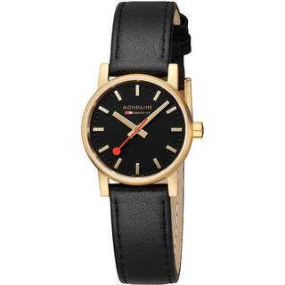 Mondaine Evo Quartz Black Dial Black Leather Strap Ladies Watch MSE.30120.LB