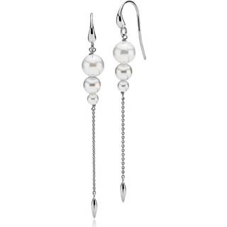 MISS PEARL - Earhook shiny silver. freshwaterpearl