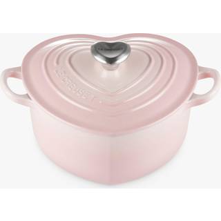Le Creuset Herzbräter mit Herzknopf Gusseisen Shell Pink