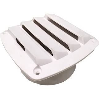 Ventilationsgitre Roca, PVC-plast (PA6), med slangstuds 4" (102 mm), hvid