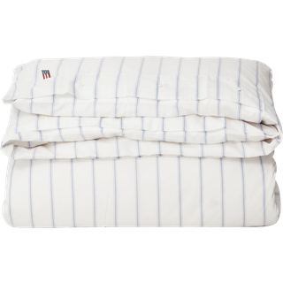 Lexington White/Blue Striped Lyocell/Cotton Dynebetræk 220x220 cm