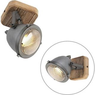 Smart Spotlight stål med træ inkl. WiFi GU10 justerbar - Emado