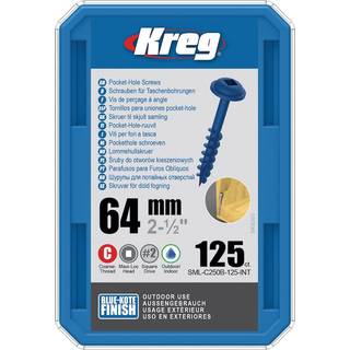 Træskrue Kreg SML-C250B; Maxi-Loc; 2,50''; 64 mm; 125 stk .; blå