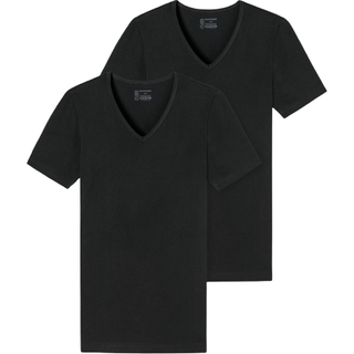 Schiesser Herren T-Shirts schwarz Baumwolle & Mix unifarben