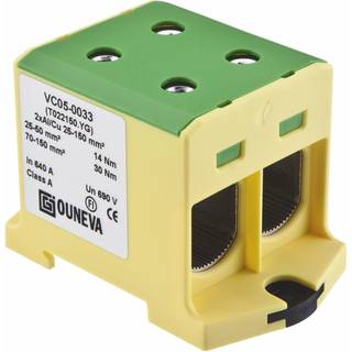 Ouneva Otl-isoleret universal klemme aluminium/kobber 2*(25-150) mm2 pe