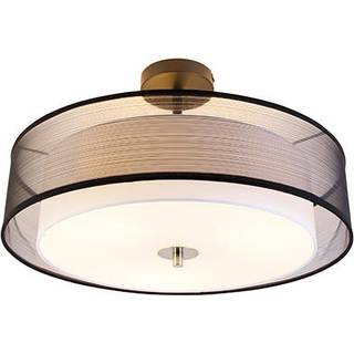 Moderne loftslampe sort med hvid 50 cm 3-lys - Drum Duo