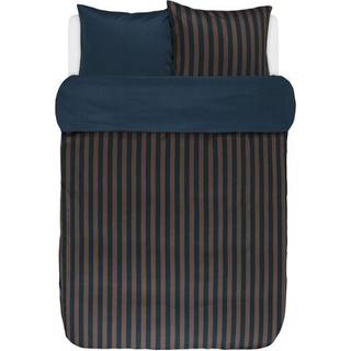 Eksklusiv sengetøj fra MARC O`POLO - CLASSIC STRIPE MARINE/EARTH BROWN 200