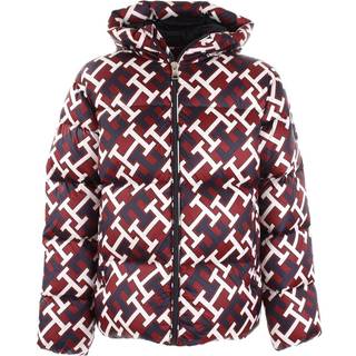 Monogram Puffer Jakke, Rød, XXL