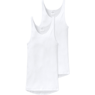 Schiesser Herren Tanktops weiß Reine Baumwolle unifarben