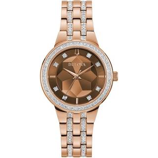 Bulova Crystal 98L266 Rose Gold Tone Bracelet Watch - W83150