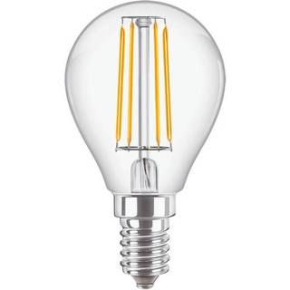 Philips Corepro LED Lustre E14 Kugle filament klar 4.3W 470lm - 827 ekstra varm hvid | erstatter 40W