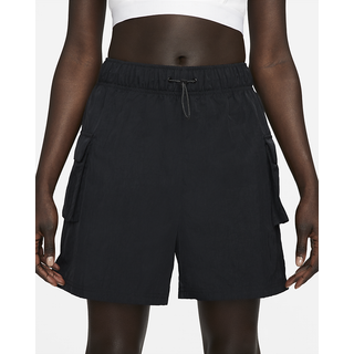Vævede Nike Sportswear Essential-shorts med høj talje til kvinder - sort - XL (EU 48-50)