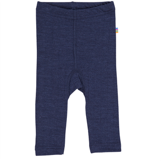 Leggings mørkeblå uden fod i uld-silke