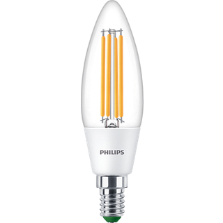 Philips Ultra Effektiv LED-lys, E14, 3000K, 485 lm, klar overflade