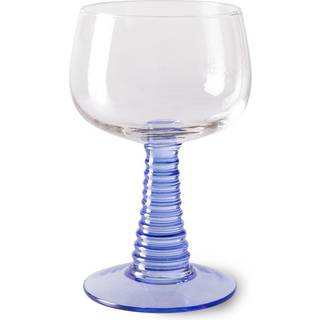 HKliving Swirl vinglas højt Blue