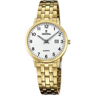 Festina F20514-1 Hvid/Gul guldtonet stål Ø31 mm