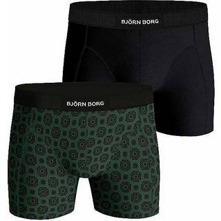 Björn Borg 2-pak Premium Cotton Stretch Boxer - Black/Green - X-Large