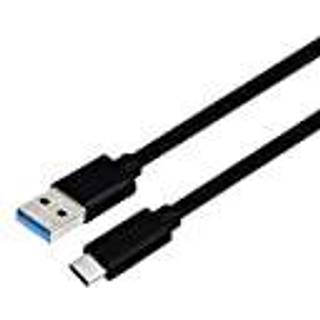 NÖRDIC C 1m USB-kabel til USB A USB3.1 Gen1 hurtig opladning 60W 5Gbps 3A, Nylon Flettet sort