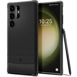 Samsung Galaxy S23 Ultra Spigen Rugged Armor Bagside Cover - Sort