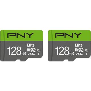 PNY Elite MicroSD kort 128GB (2-pak) - På lager i butik