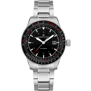 Hamilton Khaki Aviation Converter Automatic Black Dial Stainless Steel Bracelet Men's Watch H76615130