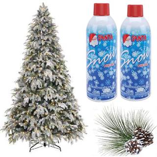 PrextEx Winter Textured Snow Spray - 2 Pack 13oz aerosolflasker - Flocking Spray til juletræ kunstig sne spray til håndværk Fake Snow til Windows