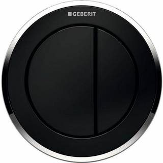 Geberit Omega 10 remote trykknap - 2-skyl - Krom/sort - Til gibs