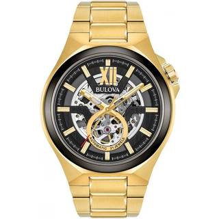 Bulova 98A178 Maquina Automatic Gold Tone Bracelet Watch - W09356