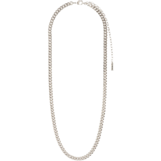 Pilgrim FUCHSIA curb chain halskæde sølvbelagt