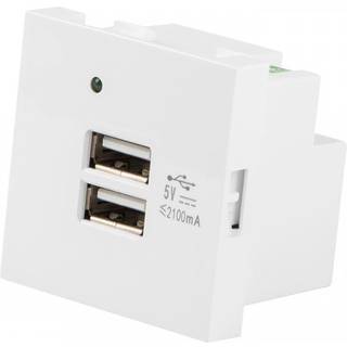 Lanberg AC Stikkontakt USB - Hvid