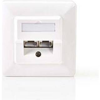 Nedis Netværksvægboks | In-wall | 2-Port port(s) | CAT5e | Lige | Hun | Guldplateret | ABS | Hvid | Box