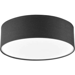 Lindby loftlampe Sebatin, Ø 40 cm, grå, stof, E27